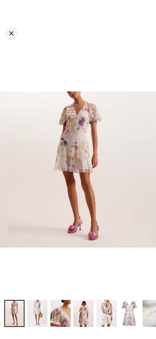 Ted Baker Sangro Angel Sleeve Fit And Flare Mini Dress